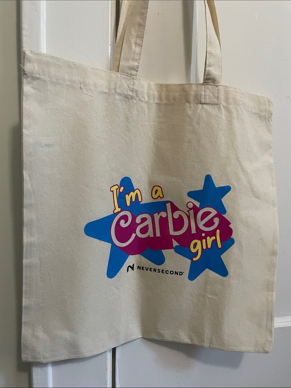 "I'm a Carbie Girl" Neversecond Cream 100% Cotton Canvas Tote Bag